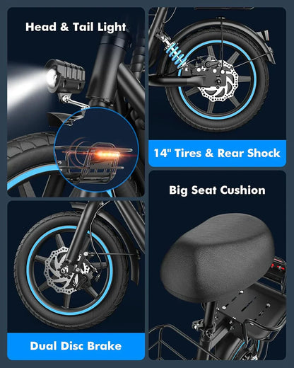 Adults Electric Scooter with Large Middle Basket
