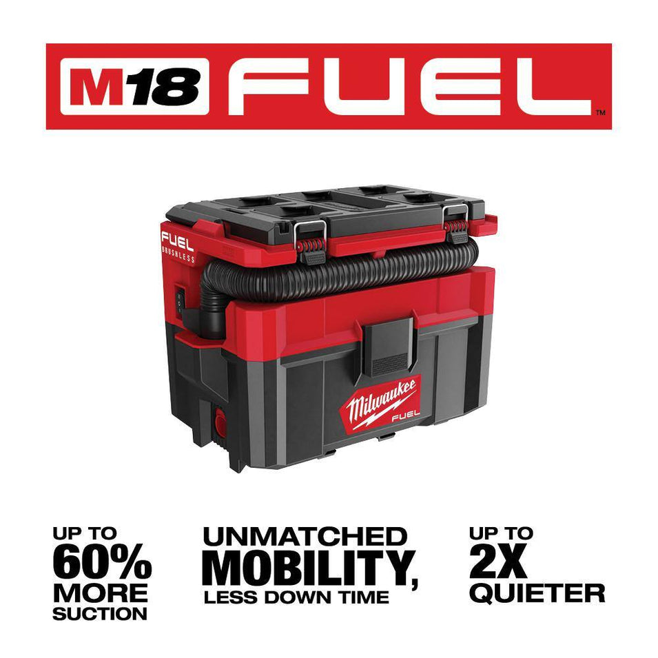 0970-20-48-11-1862 M18 FUEL PACKOUT 18-Volt Lithium-Ion Cordless 2.5 Gal. Wet/Dry Vacuum with (2) M18 HIGH OUTPUT 6.0 Ah Batteries