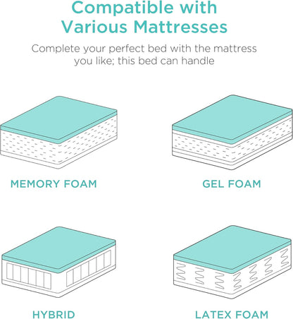 Best Choice Products Ergonomic Twin XL Size Adjustable Bed Frame, Electric Base w/Wireless Remote Control, Nightlight, Massager, 2 USB Ports