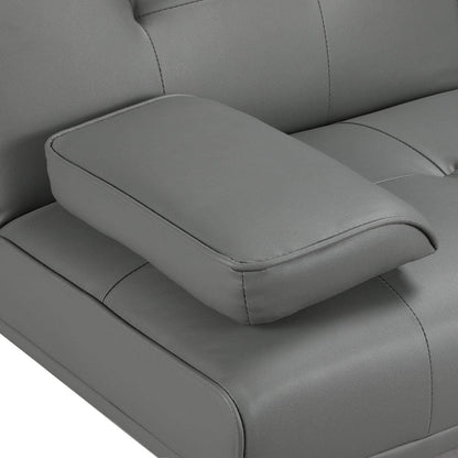 Yaheetech Convertible Sofa Bed Adjustable Couch Sleeper Modern Faux Leather Home Recliner Reversible Loveseat Folding Daybed Guest Bed, Removable Armrests, Cup Holders, 3 Angles, 772lb Capacity, Black