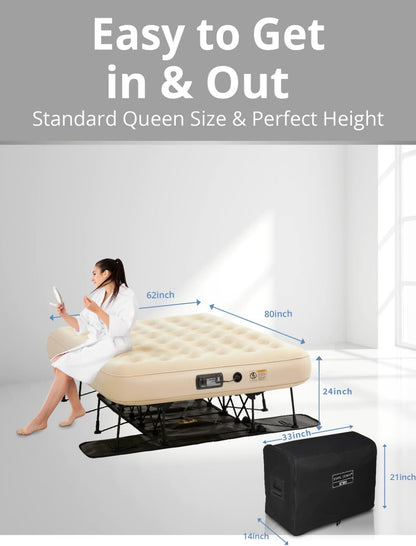 Simpli Comfy Queen EZ Air Mattress with Frame & Pump