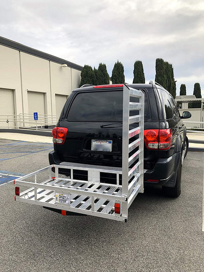 80779 Aluminum Hitch Mount Cargo Carrier with 47 Long Ramp, 1 Pack
